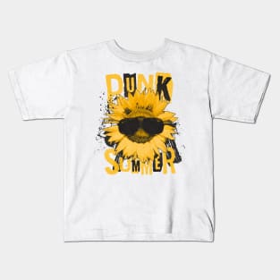 SUNFLOWER IN SHADES - PUNK SUMMER Kids T-Shirt